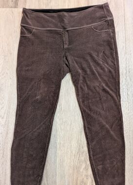 ✨3/$20✨ Natural Reflections Brown Velour Pants - Size XL
